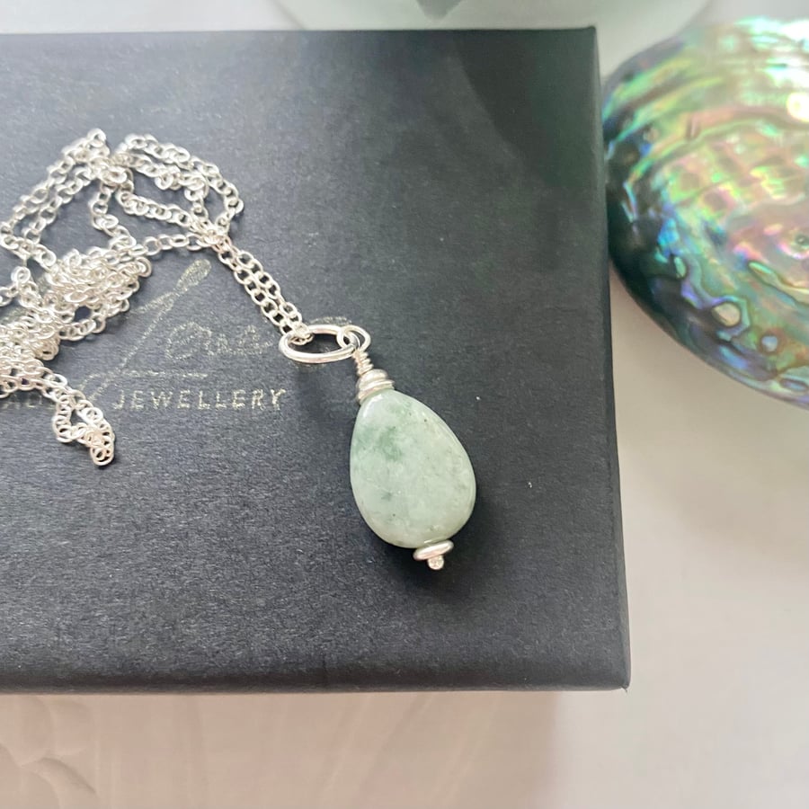 Sterling silver Jade Pendant with chain