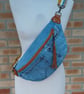 Denim sling bag upcycled jeans crossbody bag unisex bag