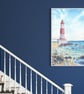 Coastal Lighthouse Art Print, Ocean Wall Decor, Nautical Beach House Artwork - Image 9