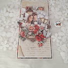 Handmade Wedding Card.Romantic Elegant Wedding Card. Unique Wedding Card.(202)
