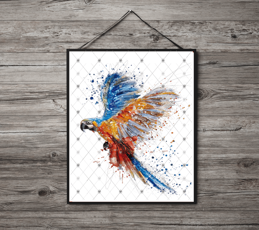 Parrot A4 Print, Parrot Custom Print, Personalised Wall Art, Custom Parrot 