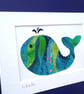 A multicoloured batik 'Whale' fabric picture - 7x5 inches including mount - Image 8