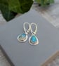 Turquoise Blue Aurora Opal Teardrop Earrings - JBJ3040 - Image 5