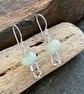 Amazonite and molten silver dangle drop earrings, arc jewellery - Image 5