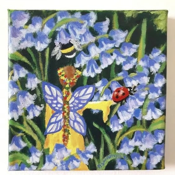 Fairy friends, original painting "The Carer Fairy" 