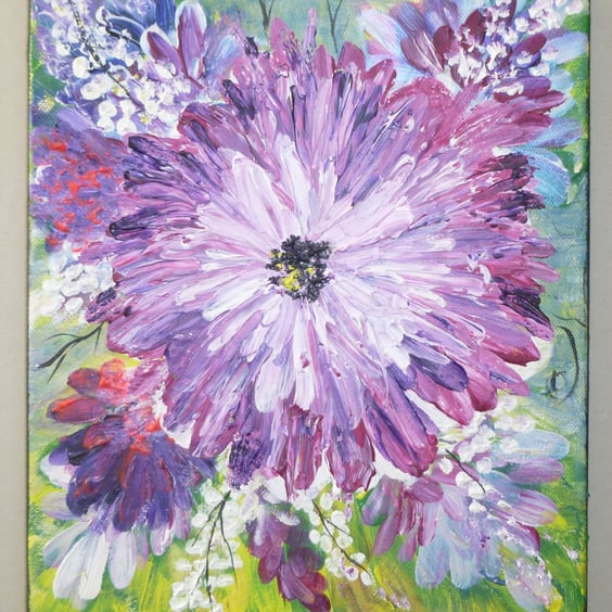 original art floral acrylic painting ( ref FA 339 P1 )