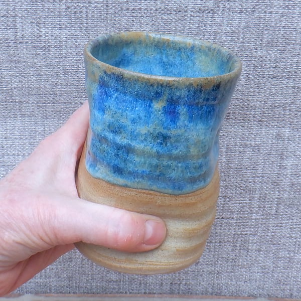 Water, juice or milk beaker tumbler cup handthrown in stoneware pottery ceramic