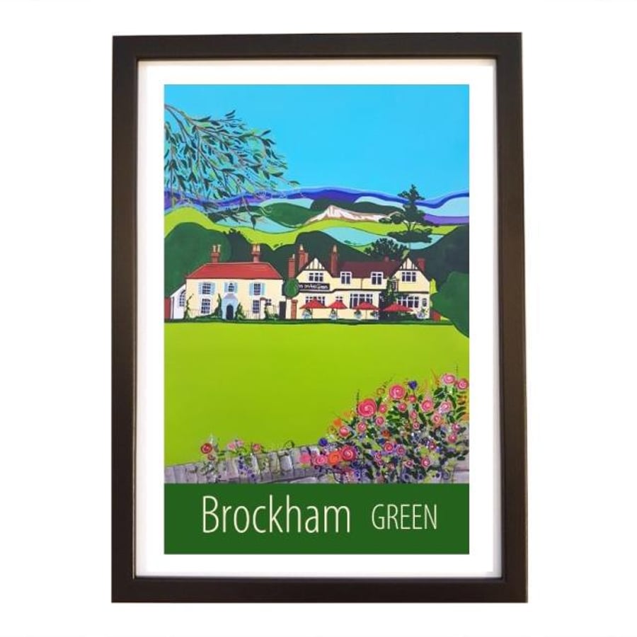 Brockham Green travel poster print by Susie West