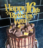 16th Birthday Cake Topper, Happy 16th Birthday Cake Topper, Custom Cake Topper