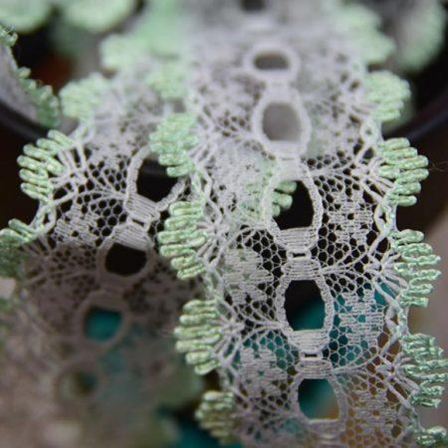 Mint green eyelet knitting knit in lace 35mm x 2 metres