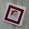 Cross Stitch Father Christmas - Christmas Card