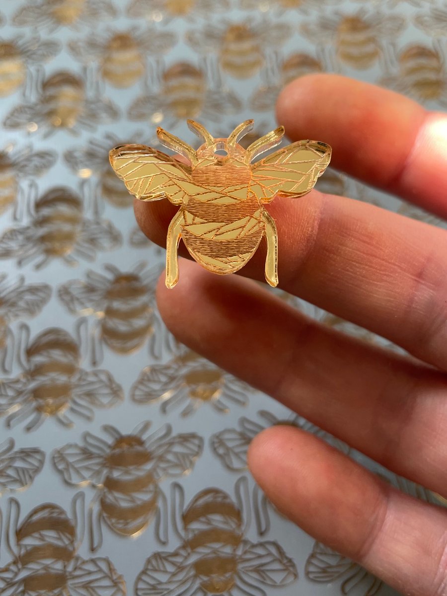 Gold mirrored acrylic bee
