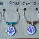 Set of 6 Glass charms
