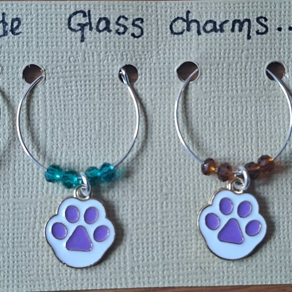Set of 6 Glass charms