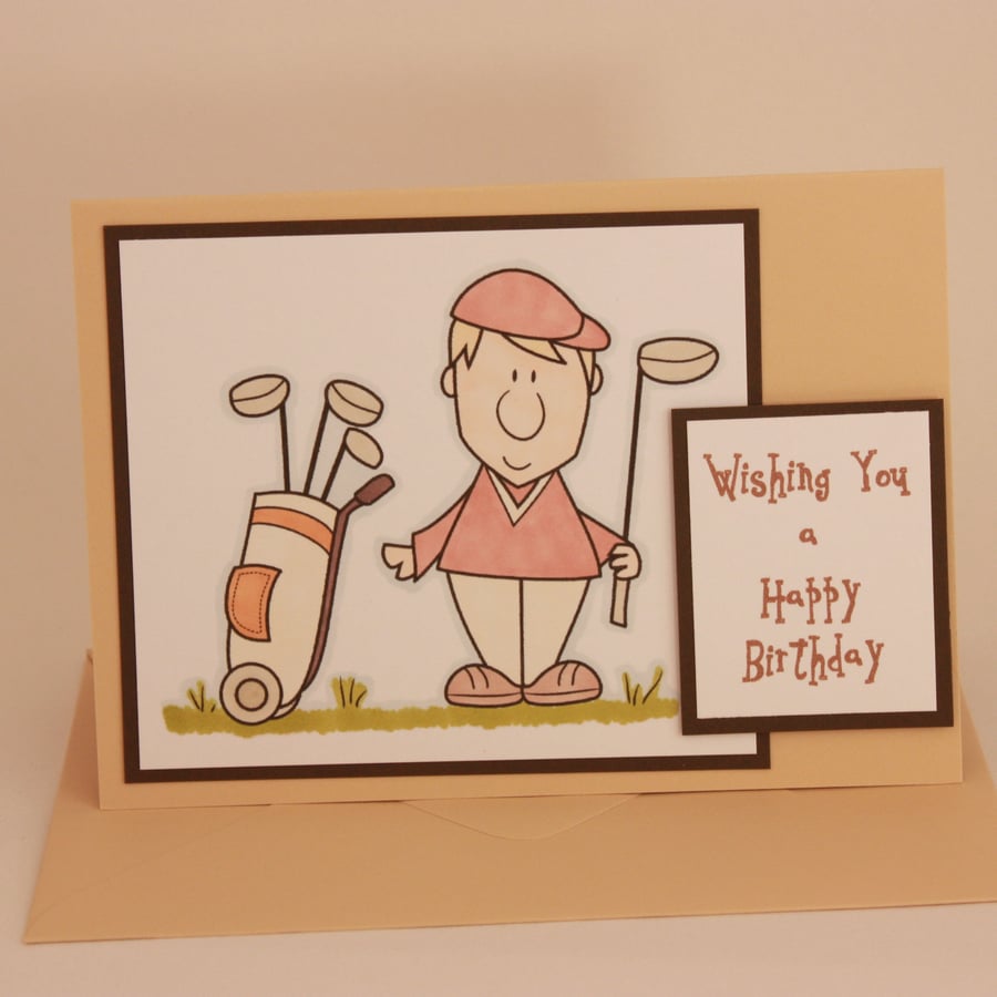 Male golf birthday card