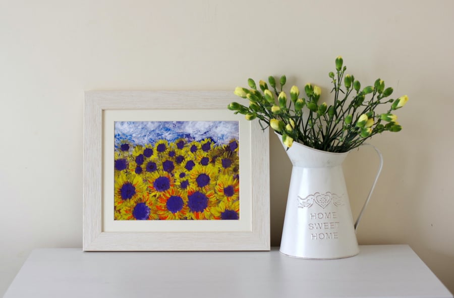 Sunflowers Art Print, Yellow Floral Art Print