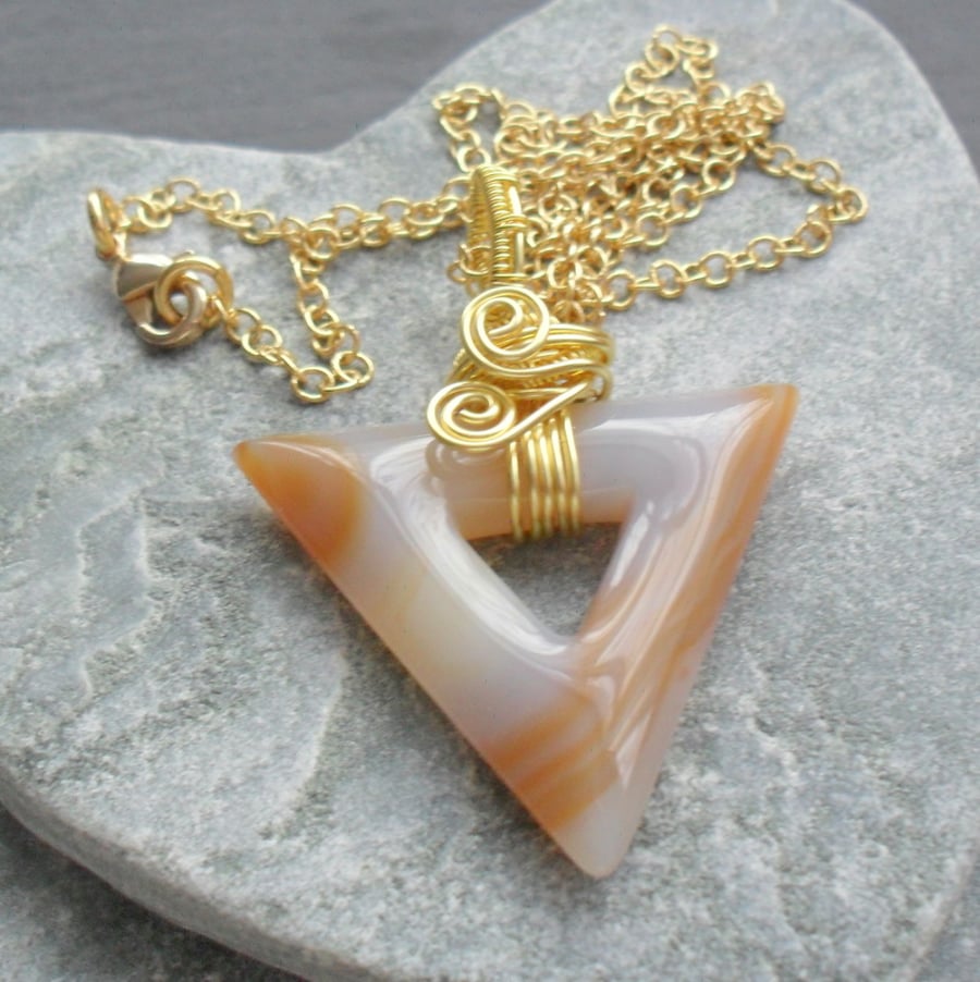 Carnelian Semi Precious Gemstone Wire Wrapped Pendant