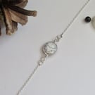 Unique Dendritic Opal connector SS bracelet 
