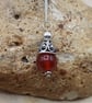 Minimalist Red Carnelian cone pendant. July birthstone necklace. - Image 2