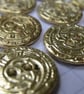 10 Small Brass Hieroglyph Buttons