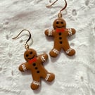 Gingerbread Man Earrings – Hand Painted 