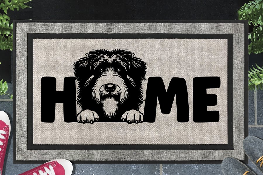 Polish Lowland Sheepdog Home Door Mat No.2 - All Weather Welcome Mat - 45x70cm 