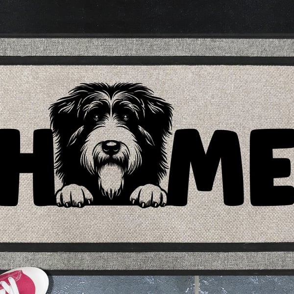 Polish Lowland Sheepdog Home Door Mat No.2 - All Weather Welcome Mat - 45x70cm 