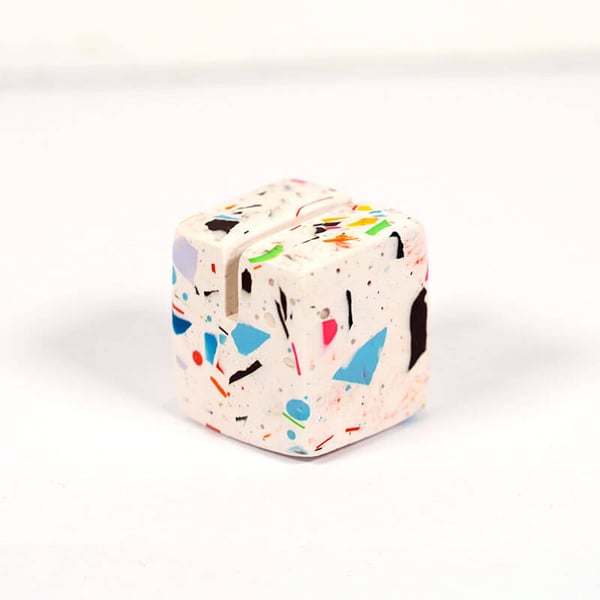 Rainbow Confetti Jesmonite Photo Holder S: Wedding Place Card Holder Menu Stand