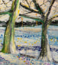 Snowfall in the Park - Original Painting   Christmas Gift - Image 5