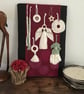 Boho macrame Christmas decoration set- sage green trim - Image 1