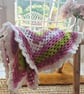 Pastel crochet light weight summer blanket 