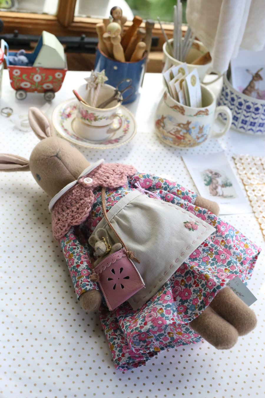 Heirloom Liberty Bunny - Betsy Ann dark pink