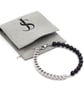 The Cobra Flex - Navy Blue Silver Bead Coil Bracelet - Image 3
