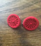 Dorset Button Clip-on Earrings, Red - Image 3