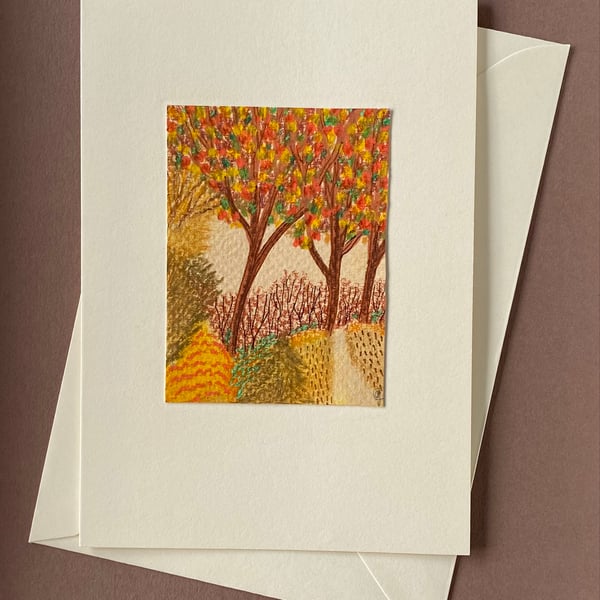 Handmade card Autumn Path