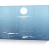 Blank greeting card moon sparkling over the ocean