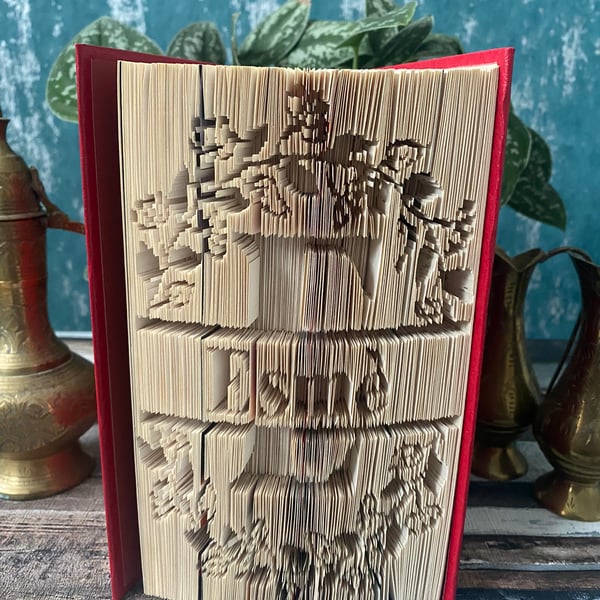 Floral Monogram Personalised Folded Book