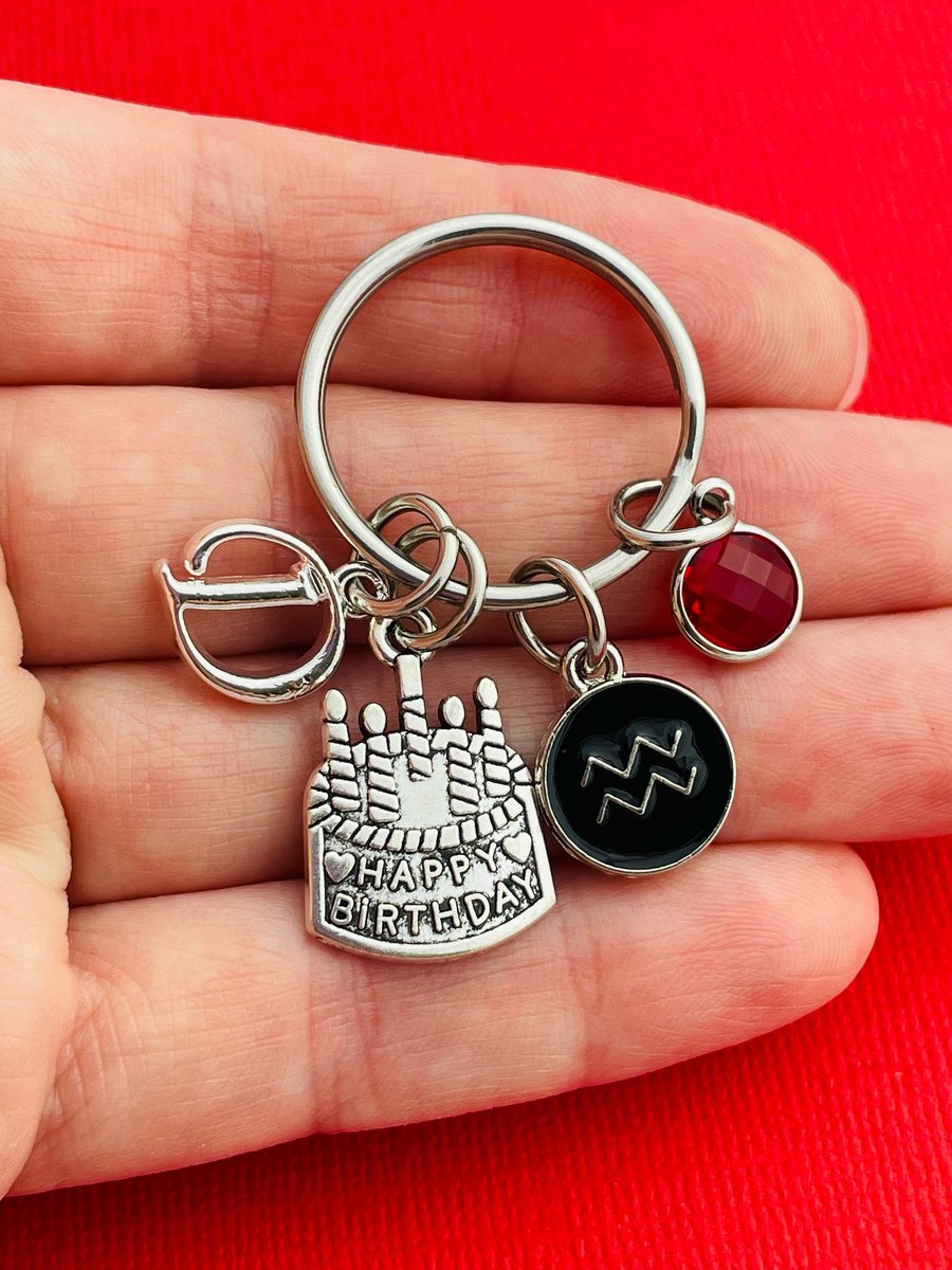 Star Sign Keychain, Happy Birthday Horoscope Keyring