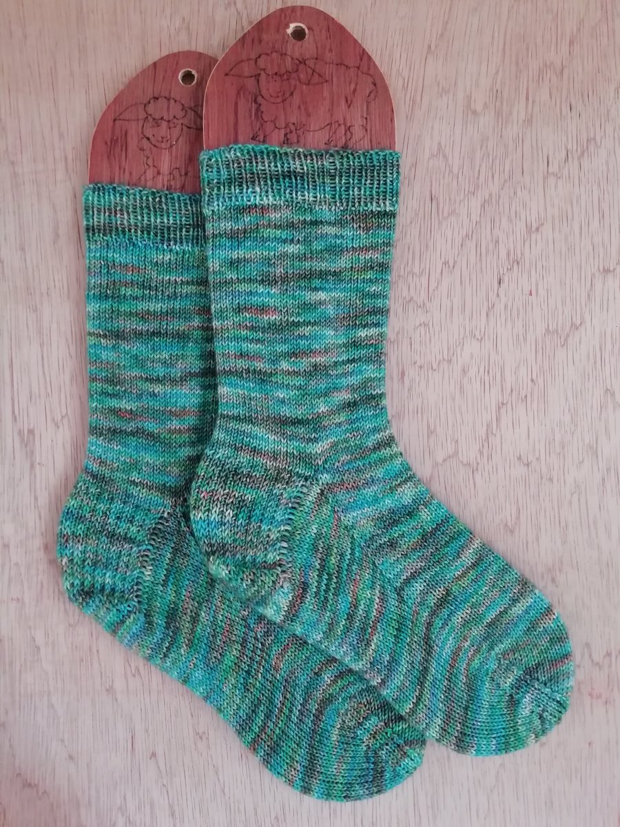 Socks, Luxury hand knitted- Merino wool- Medium size 4-5