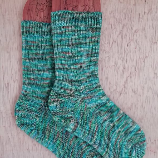 Socks, Luxury hand knitted- Merino wool- Medium size 4-5