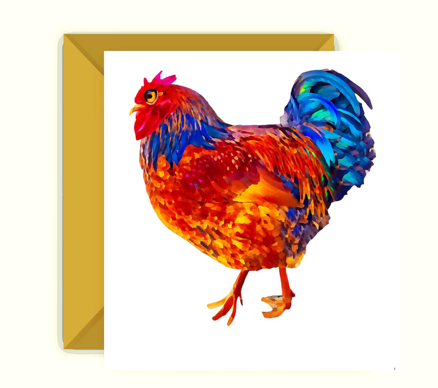 Fat Chicken with Big Eye Birthday, Greeting Card