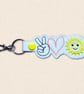 Sunshine Keyring - Peace and Love Faux Leather Bag Charm