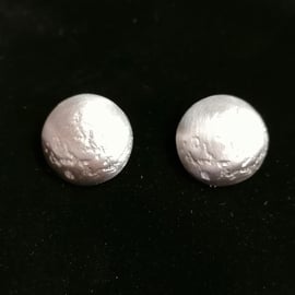 Full Moon studs hand made from Silver