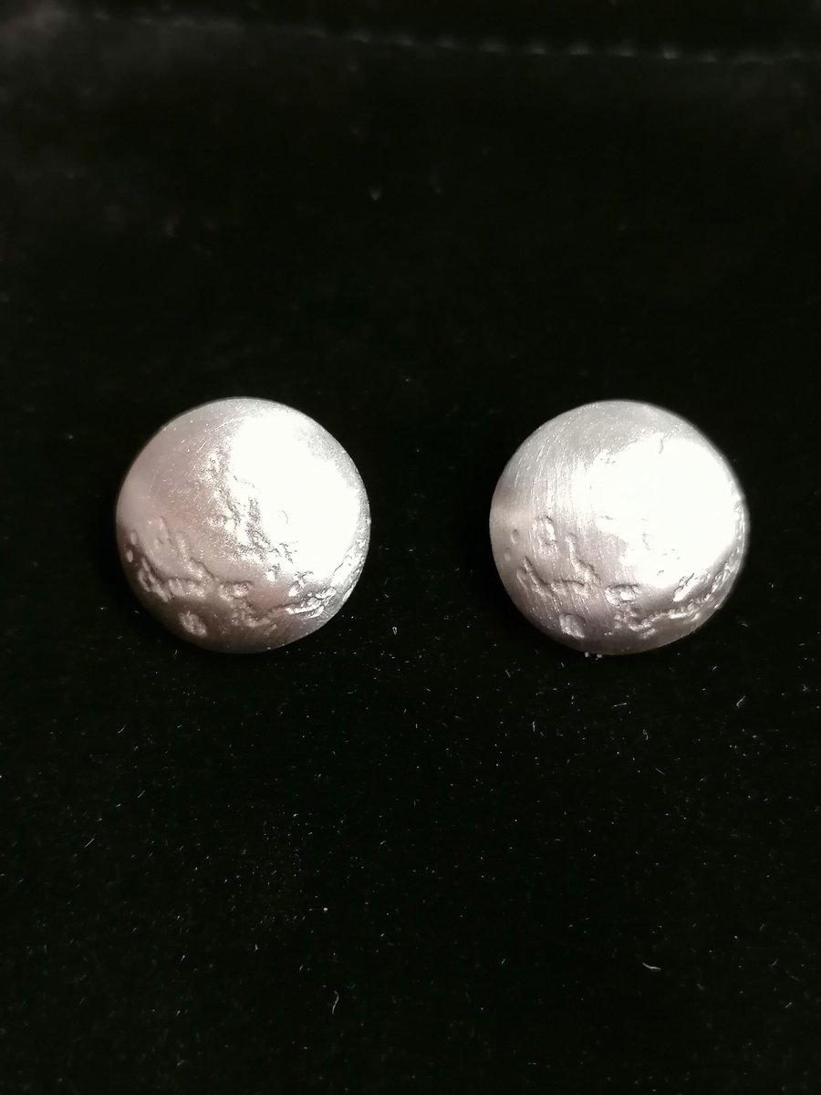 Full Moon studs hand made from Silver
