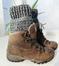 Slate Grey Crochet Boot Cuffs, Hiking Ankle Warmers - Image 1