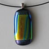 Unique fused dichroic glass pendant