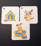Hand watercoloured gift tags from Penny Black stamps - happy dogs