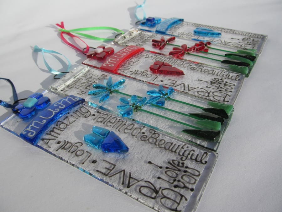 Mum Fused Glass Suncatcher Stocking Fillers - Special Offer