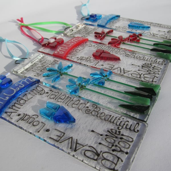 Mum Fused Glass Suncatcher Stocking Fillers - Special Offer