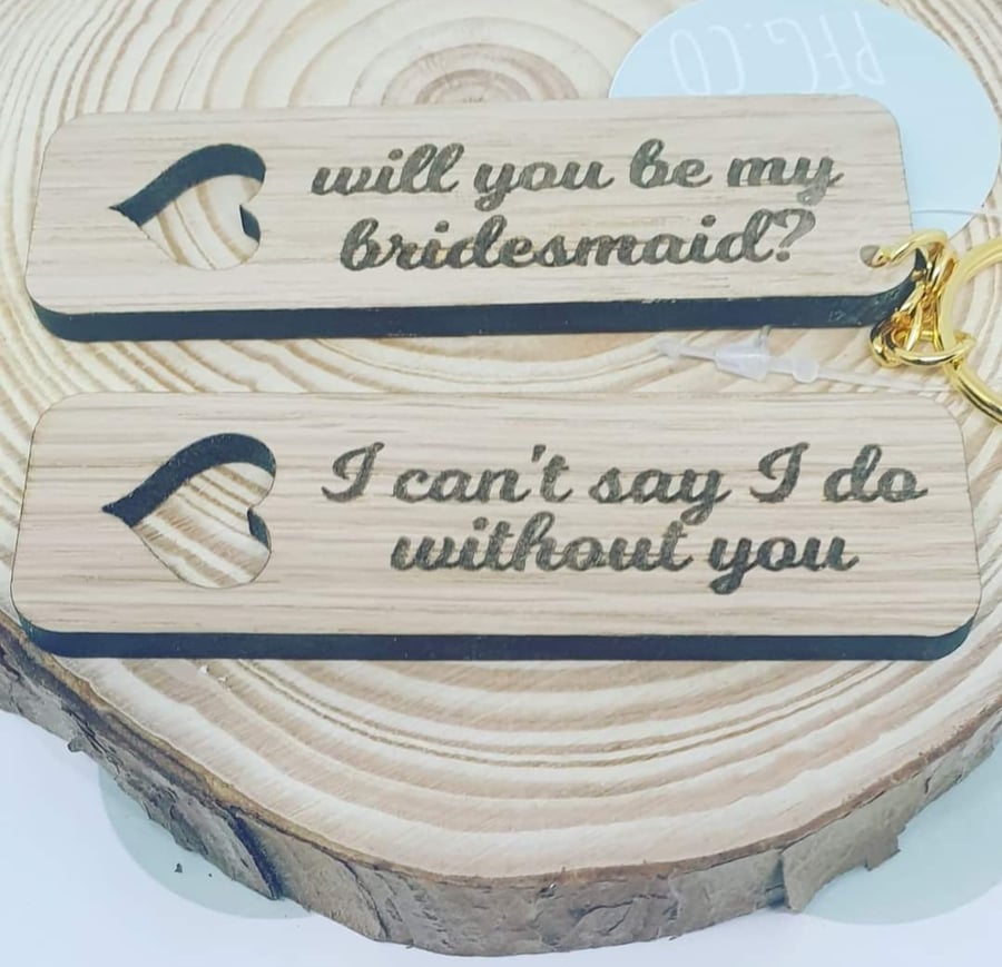 Bridesmaid proposal key rings 